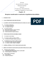 Chap II Récepteurs Membranaires Et Molécules de Signalisation Intracellulaire