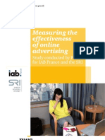 Measuring The Effectiveness of Online Advertising Study Conducted by PWC For IAB France and The SRI