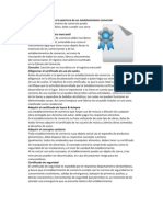 Requisitos Legales para La Apertura de Un Establecimiento Comercial