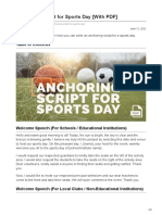 Anchoring Script For Sports Day With PDF