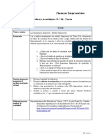 Producto Académico N.º 01: Tarea Finanzas Empresariales: 1. Consideraciones: Criterio Detalle Tema o Asunto Enunciado