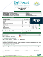 Sample Half Yearly Report Card VI - VIII