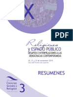 Jornadas Cs. Sociales y Religion, 2019 - Resumenes