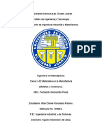 Tarea I-02 - Reseña Materiales en La Manufactura