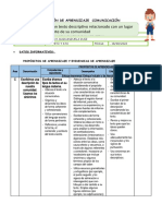 Sesión de Aprendizaje Comunicación Texto Descriptivo