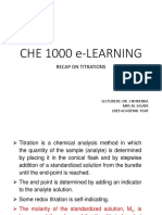 CHE 1000-E LEARNING TITRATIONS