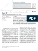 Increasing Customer Purchase Intention Through Product Return Policies - The Pivotal Impacts of Retailer Brand Familiarity and Product Categories