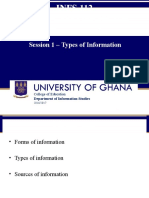 Lecture 2 - Types of Information