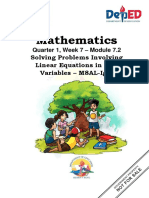 Mathematics: Solving Problems Involving Linear Equations in Two Variables - M8AL-Ig-2