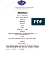 Desarrollo Del Lenguaje - Ensayo General Sobre Todos Los Temas de La Unidad