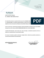 Carta de No Adeudo Kinsa