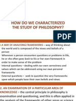 How Do We Characterized The Study of Philosophy