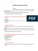 Cuestionario de Atención Al Cliente