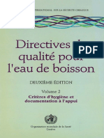 Directives de Qualité Pour L'eau de Boissons OMS