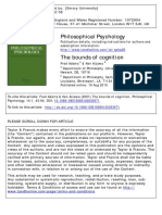 Philosophical Psychology: To Cite This Article: Fred Adams & Ken Aizawa (2001) The Bounds of Cognition, Philosophical