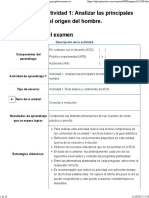 Examen (APEB1-15 - ) Actividad 1 Analizar Las Principales Teorías Acerca Del Origen Del Hombre.