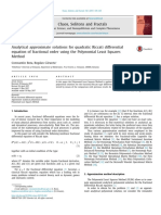 Analytical Approximate Solutions For Quadratic Riccati Differential