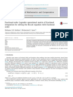 Fractional-Order Legendre Operational Matrix of Fractional Integration For Solving The Riccati Equation With F