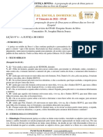 Esboço Da Lição 6 - A Justiça de Deus - Pr. Josaphat Batista Soares