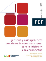 Ejercicios y Casos Prácticos Con Datos de Corte Transversal para La Iniciación A La Econometría