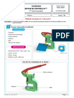 Devoir de Controle N: Presse Manuelle À Œillets