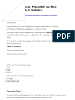 Hypothesis Testing Parametric and Non Parametric Tests