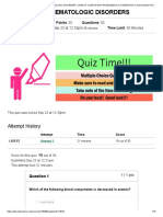 Week 5 Quiz 7: Hematologic Disorders: Attempt History