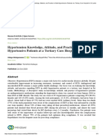 Hypertension Knowledge, Attitude, and Practice in Adult Hypertensive Patients at A Tertiary Care Hospital in Sri Lanka