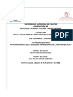 Autodiognostico de La Sociedad Distribuidora de La Region Sa de CV