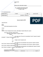 Activity 1 Student Registration Form