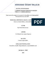 "Intervención Procompite y La Creación de Valor Público en La Municipalidad