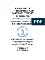 Probability Distribution and Sampling Theory