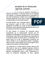 Clases Sociales de La Venezuela Agrícola Colonial