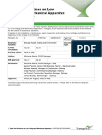 Safe Work Practices On Low Voltage and Mechanical Apparatus