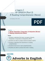 Materi Pertemuan 3 - Bahasa Inggris 3 - Part of Speech (Part 2) Reading Comprehension