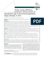 Magnitude of Chronic Energy Deficiency and Its Associate Factors Among Women of Reproductive Age in Kunama Population - Tigray Ethiophia 2014