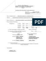 Report On Health and Safety Organization Form (DOLE - BWC - OHSD - IP-5)