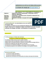 Actividad de Comprensión de Un Artículo Periodístico.