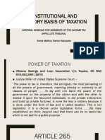 Consitutional and Statutory Basis of Taxation