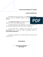 Cartas de Recomendación Laboral