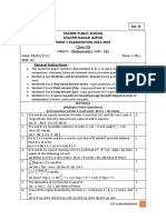 Set B Class XII A, B and E Half Yearly Examination 2022-2023