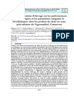 Effets Du Système D'élevage Sur Les Performances Zootechniques Et Les Paramètres Sanguins Et Biochimiques Chez Les Poulets de Chair en CAMEROUN