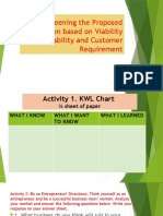 Screening The Proposed Solution Based On Viability