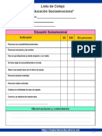 6 Lista de Cotejo Educación Socioemocional