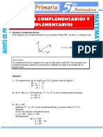 Ángulos Complementarios y Suplementarios para Quinto de Primaria