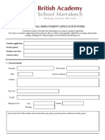 BASM Employment Application Form (English)