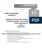 Colligative Properties of Electrolytes Vs Nonelectrolytes and Introduction To Thermodynamics