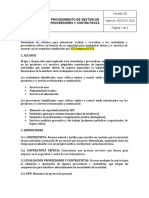 Procedimiento de Gestión de Proveedores y Contratistas