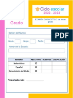 Examen Diagnostico de 3 Grado