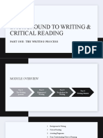 Academic Writing - Background To Writing & Critical Reading